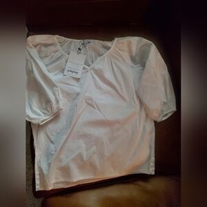 S’edge Sedge Apparel Hope Top White Puff Sleeve Womens XS NEW WITH TAGS